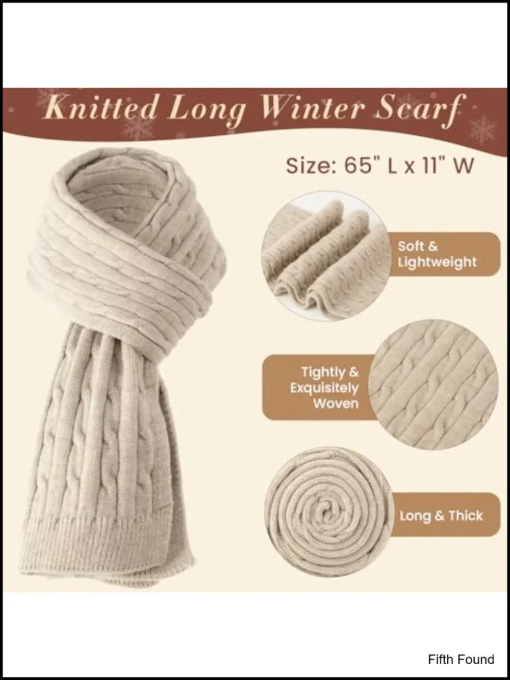 Winter Beanie Hat Touchscreen Gloves Long Scarf 3 Piece Warm Set